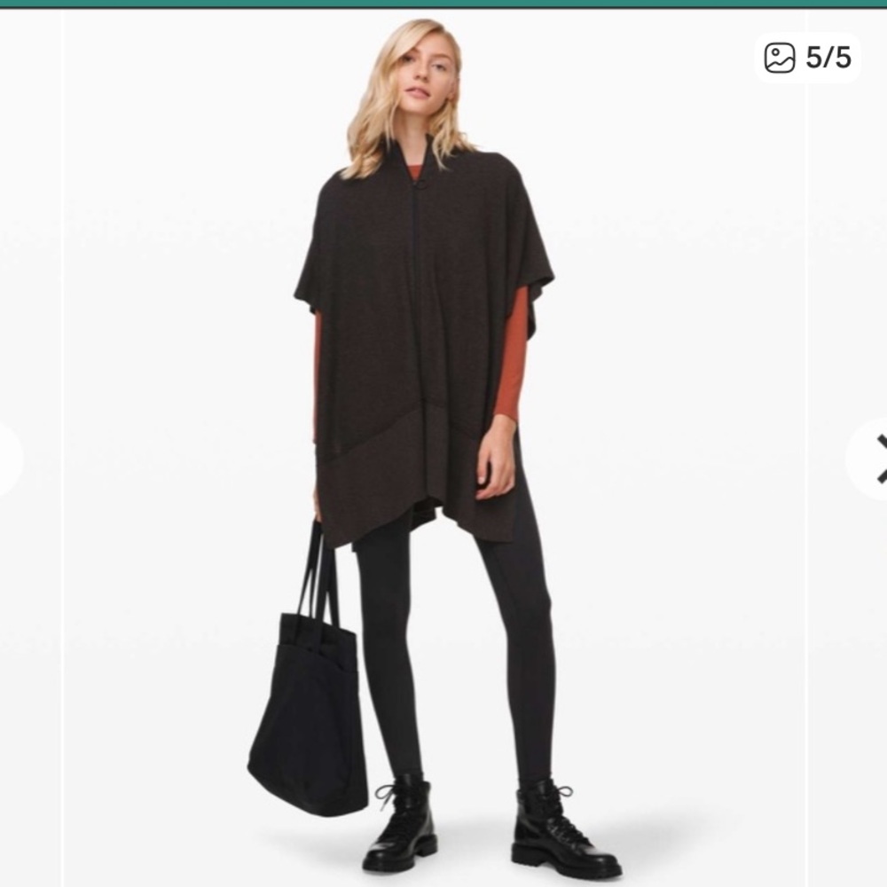 LULULEMON Call Me Cozy Wrap Heathered Black Gray One Size OS